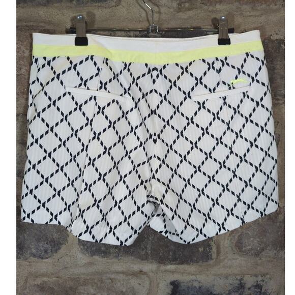 Slazenger Shorts Woman's 8 Golf  Hydro-Dri White Black Yellow Diamond Preppy - Picture 5 of 11